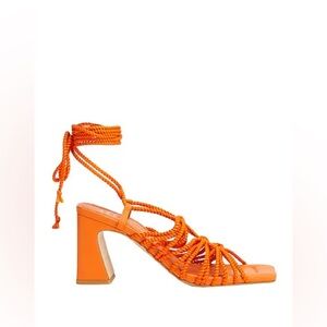 8 by Yook Orange Strappy Heeled Sandals